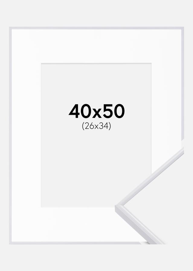 Kehys Visby Valkoinen 40x50 cm - Passepartout Valkoinen 27x35 cm