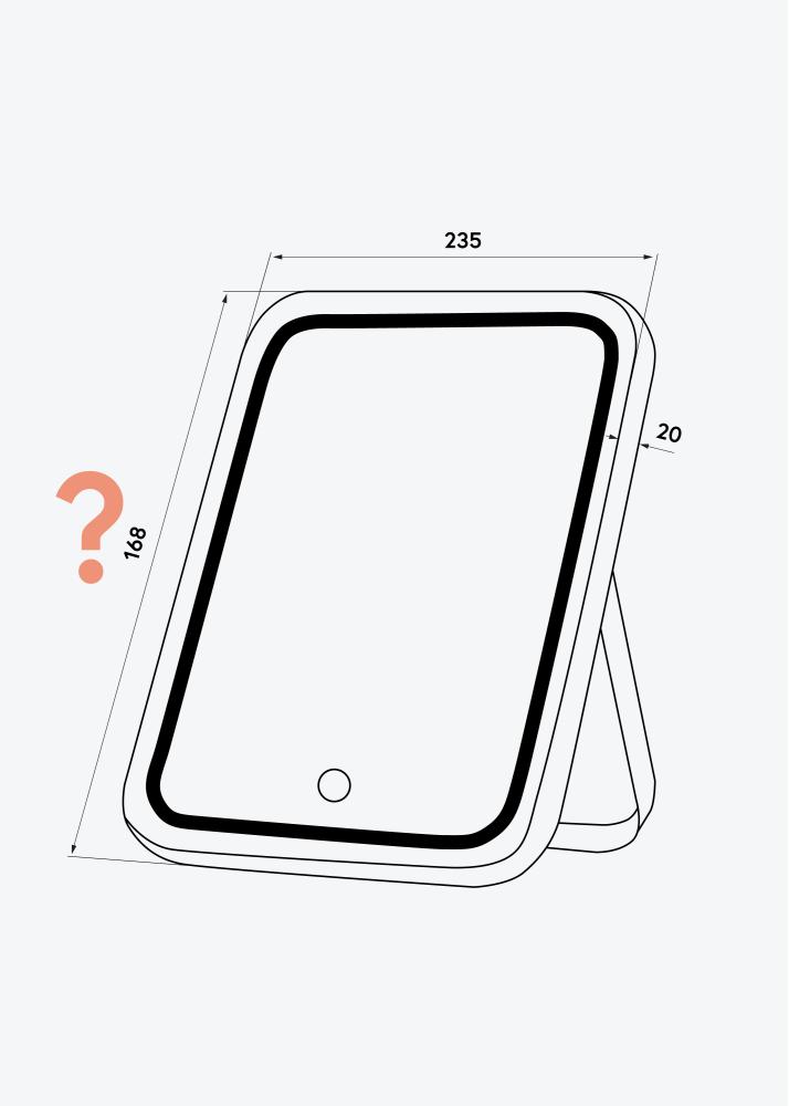 KAILA Meikkipeili Travel LED Ladattava Valkoinen 17x23 cm