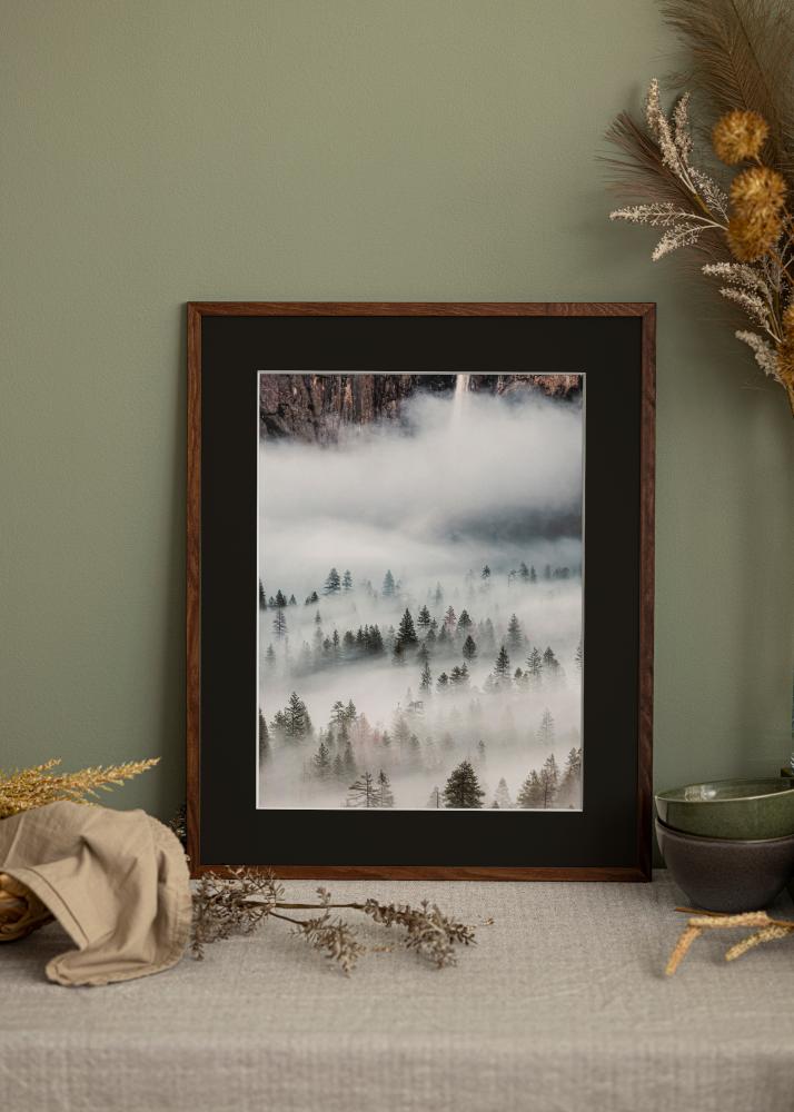 Kehys Galant Saksanpähkinä 50x60 cm - Paspatuuri Musta 14x18 tuumaa