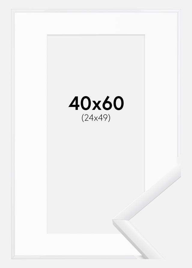 Kehys New Lifestyle Valkoinen 40x60 cm - Passepartout Valkoinen 25x50 cm