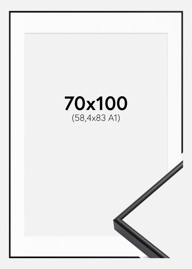 Kehys Visby Musta 70x100 cm - Passepartout Valkoinen 59,4x84 cm (A1)