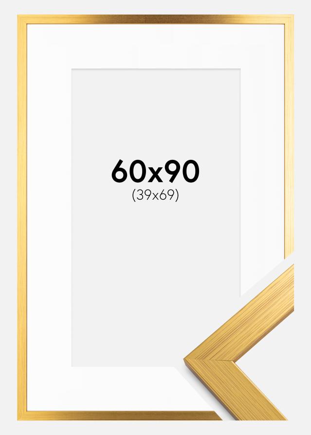 Kehys Gold Wood 60x90 cm - Passepartout Valkoinen 40x70 cm
