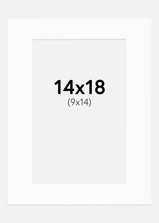 Passepartout Valkoinen Standard (Valkoinen keskus) 14x18 cm (9x14)