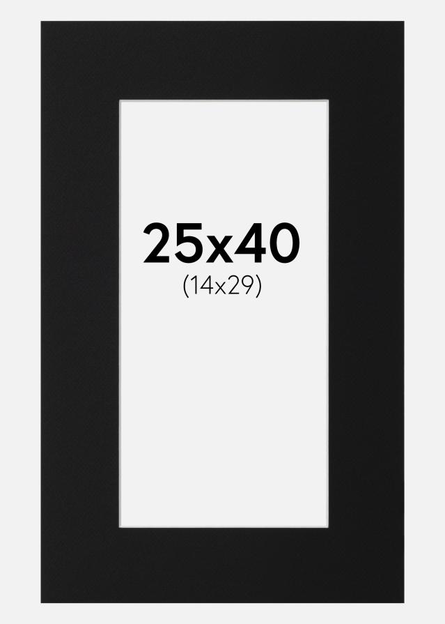Paspatuuri Musta Standard (Valkoinen keskus) 25x40 cm (14x29)