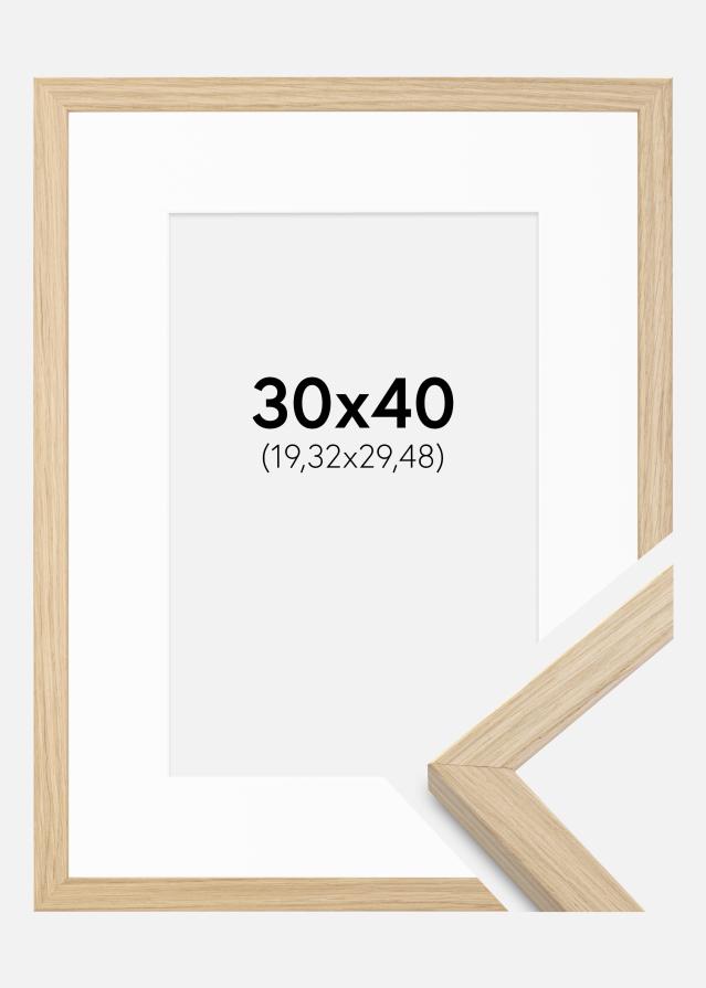 Kehys Grimsåker Tammi 30x40 cm - Passepartout Valkoinen 8x12 tuumaa