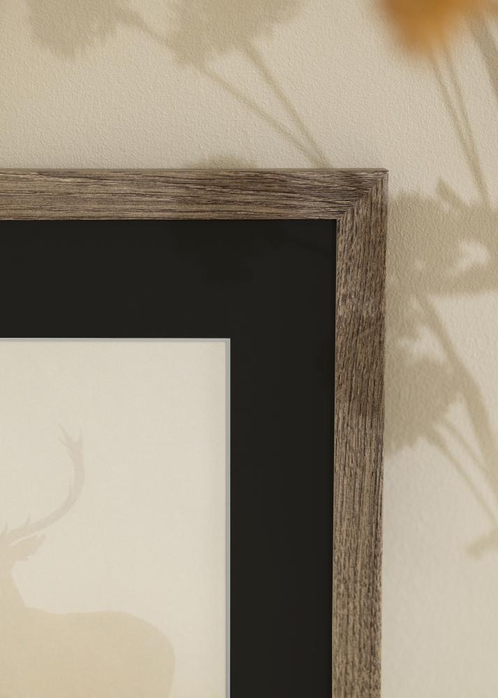 Kehys Fiorito Saksanpähkinä 30x40 cm - Paspatuuri Musta 21x30 cm
