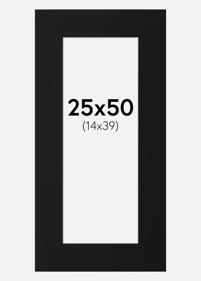 Paspatuuri Musta Standard (Valkoinen keskus) 25x50 cm (14x39)