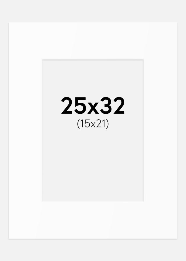 Passepartout Valkoinen Standard (Valkoinen keskus) 25x32 cm (15x21)