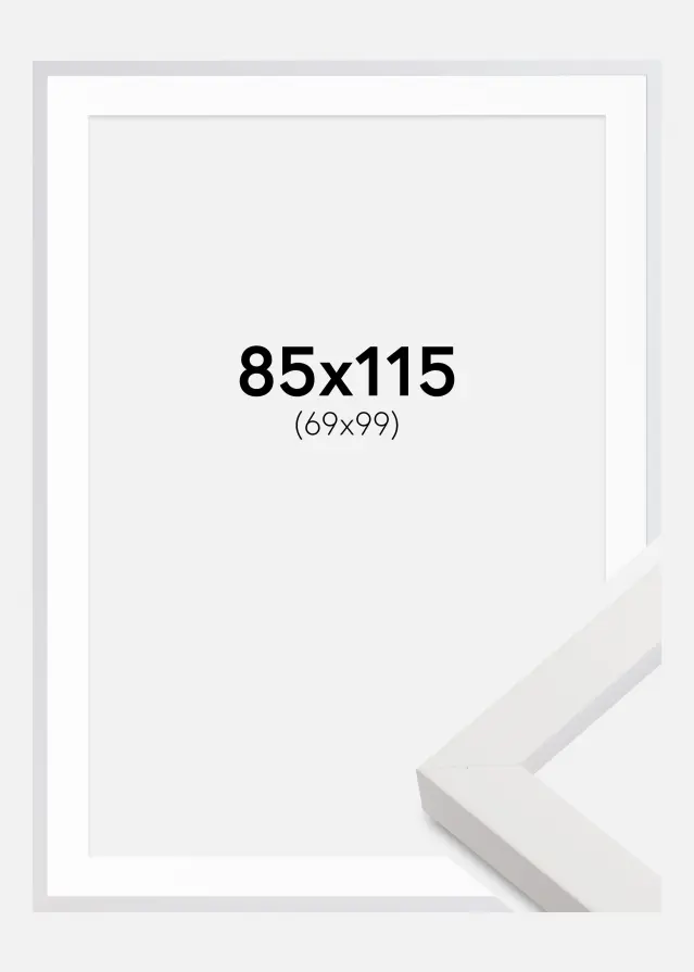 Blocky Valkoinen 85x115 cm - Passepartout Valkoinen 70x100 cm