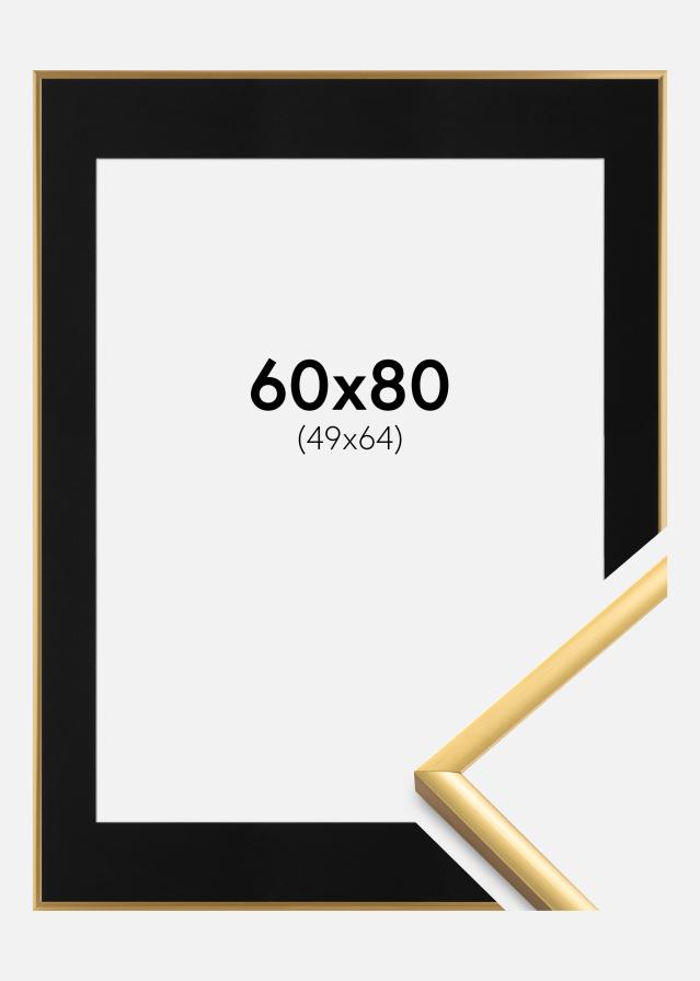 Kehys New Lifestyle Shiny Gold 60x80 cm - Passepartout Musta 50x65 cm