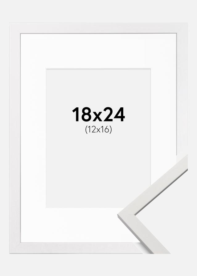 Kehys Edsbyn Valkoinen 18x24 cm - Passepartout Valkoinen 13x17 cm