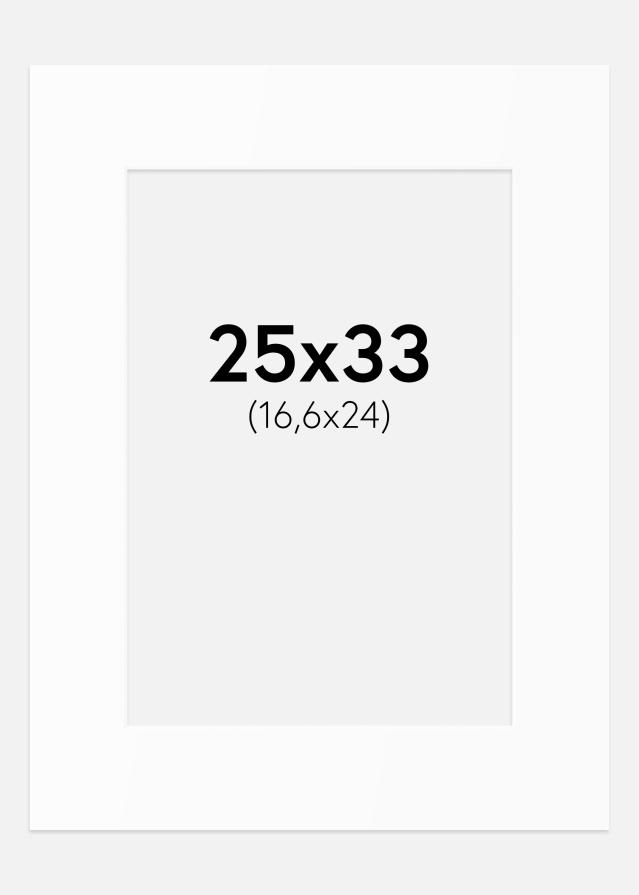 Passepartout Valkoinen Standard (Valkoinen keskus) 25x33 cm (16,6x24)
