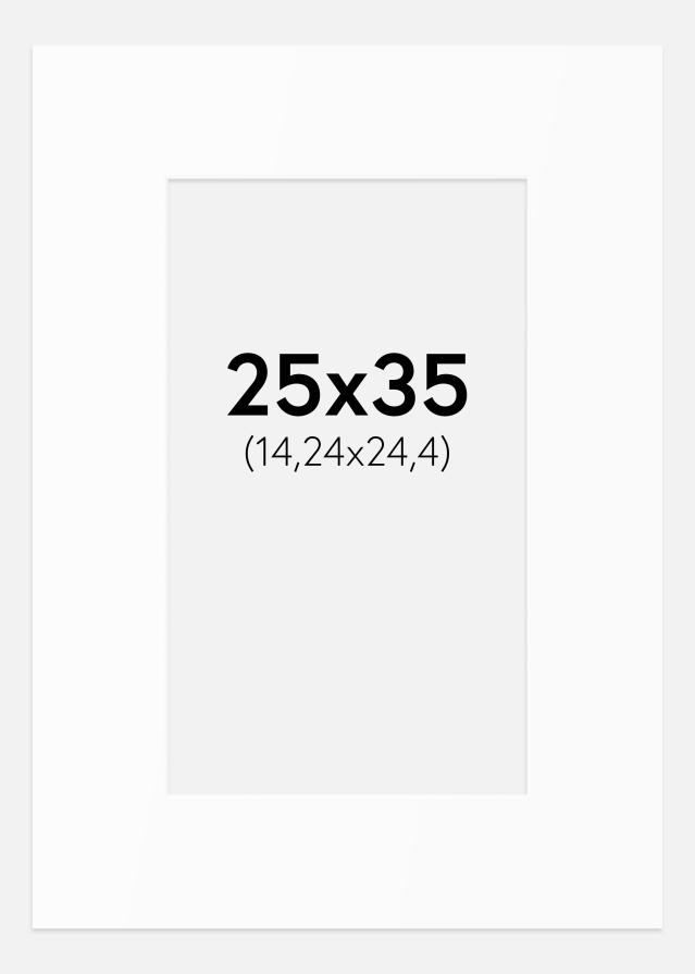 Passepartout Valkoinen Standard (Valkoinen keskus) 25x35 cm (14,24x24,4)