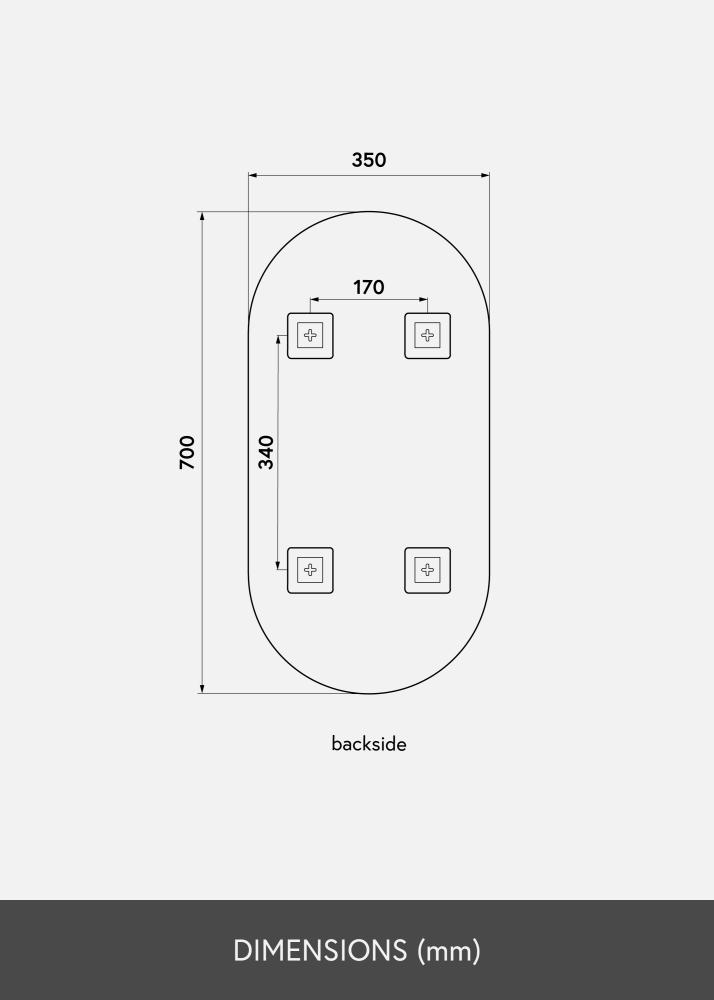 KAILA Peili Oval Dark Bronze 35x70 cm
