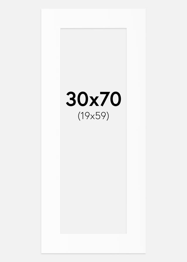 Passepartout Valkoinen Standard (Valkoinen keskus) 30x70 cm (19x59)