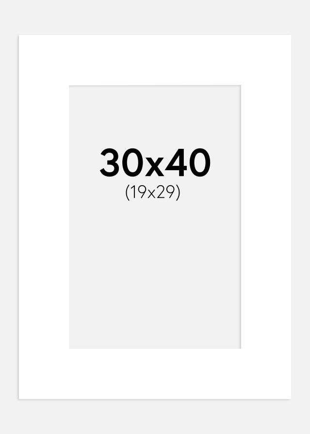 Paspatuuri Puhtaan valkoinen 30x40 cm (19x29 cm)