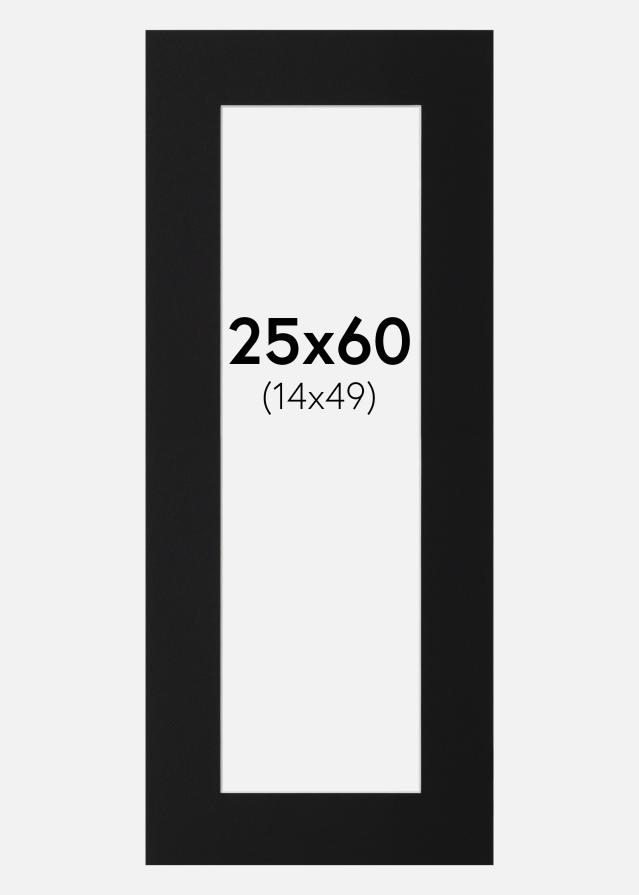 Paspatuuri Musta Standard (Valkoinen keskus) 25x60 cm (14x49)