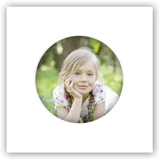 Paspatuuri Pyöreä Valkoinen 13x13 cm (9x9 cm)