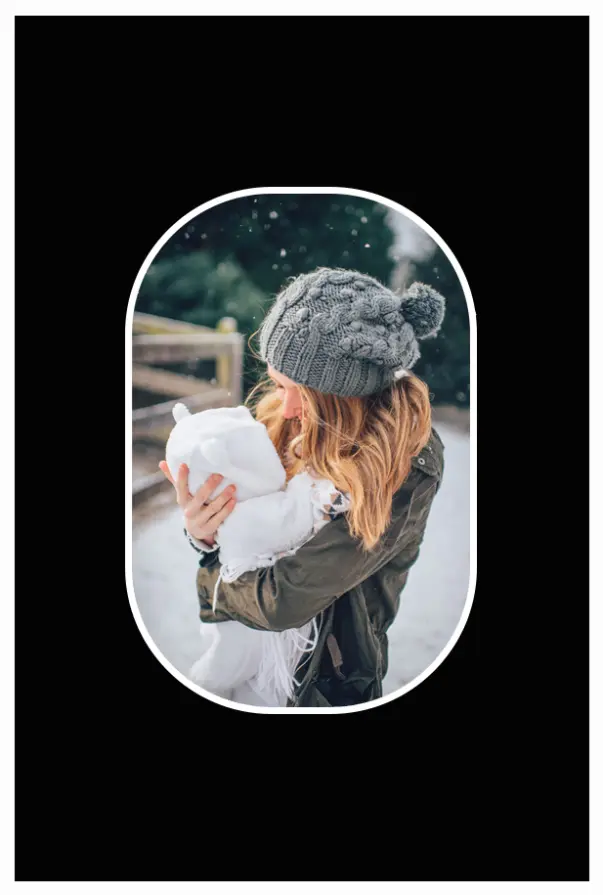 Paspatuuri Musta Pyöristetyt kulmat 10x15 cm (6x9 cm)