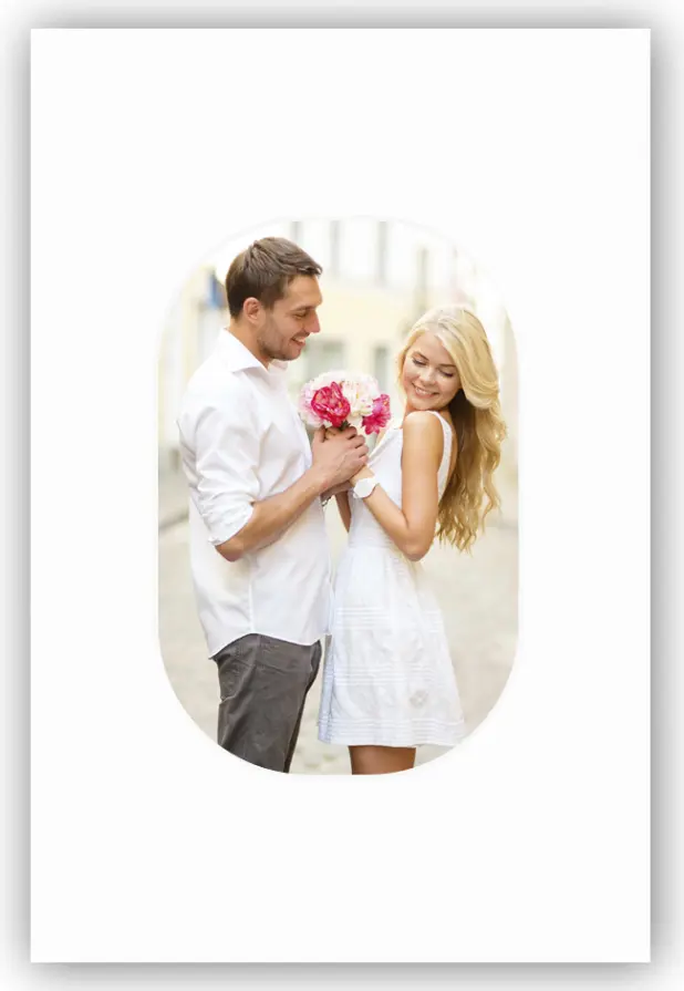 Paspatuuri Valkoinen Pyöristetyt kulmat 13x18 cm (8x11 cm)