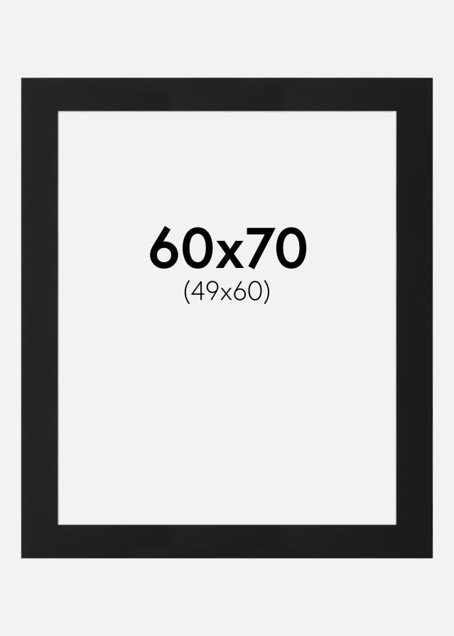 Paspatuuri Musta Standard (Valkoinen keskus) 60x70 cm (49x60)