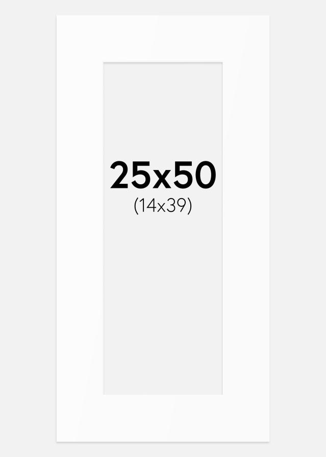 Passepartout Valkoinen Standard (Valkoinen keskus) 25x50 cm (14x39)