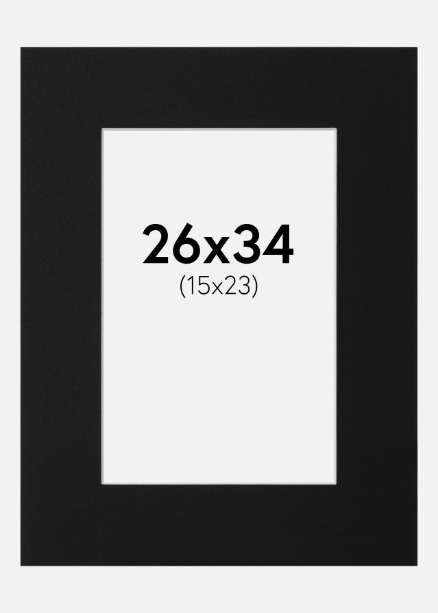 Paspatuuri Musta Standard (Valkoinen keskus) 26x34 cm (15x23)
