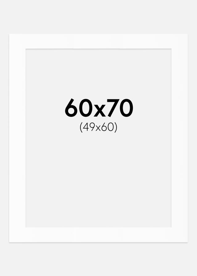 Passepartout Valkoinen Standard (Valkoinen keskus) 60x70 cm (49x60)