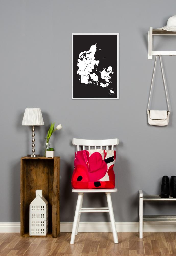 Kartta - Tanska - Valkoinen