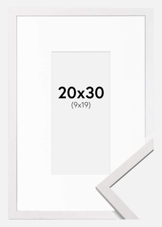Kehys Edsbyn Valkoinen 20x30 cm - Passepartout Valkoinen 10x20 cm