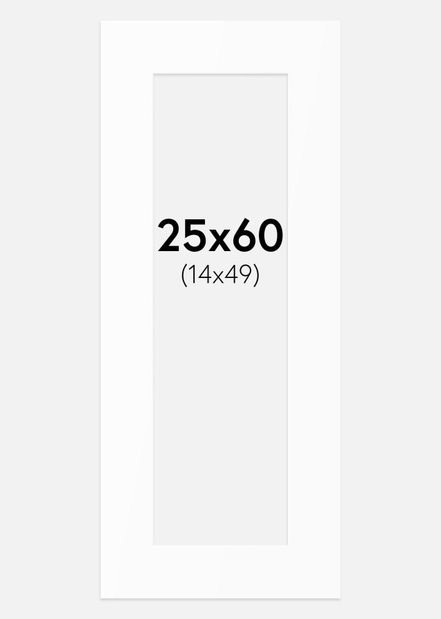 Passepartout Valkoinen Standard (Valkoinen keskus) 25x60 cm (14x49)