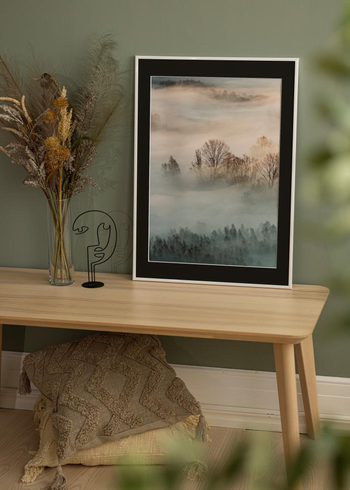 Kehys New Lifestyle Valkoinen 30x40 cm - Passepartout Musta 21x29,7 cm (A4)