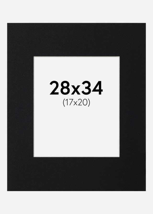 Paspatuuri Musta Standard (Valkoinen keskus) 28x34 cm (17x20)