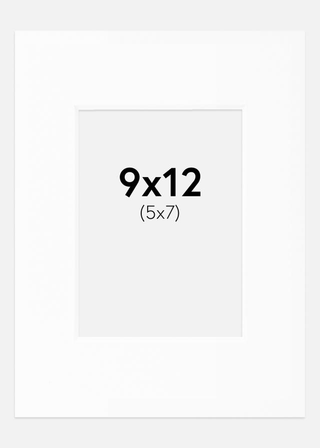 Passepartout Valkoinen Standard (Valkoinen keskus) 9x12 cm (5x7)