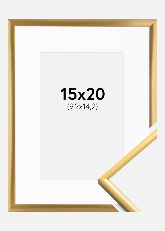 Kehys New Lifestyle Shiny Gold 15x20 cm - Passepartout Valkoinen 4x6 tuumaa