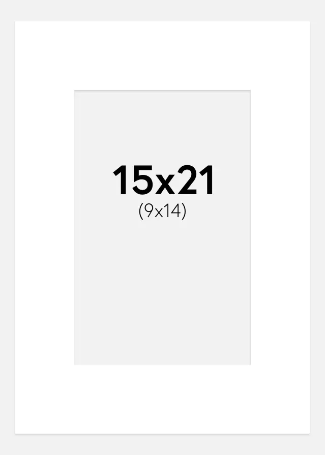 Paspatuuri Puhtaan valkoinen 15x21 cm (9x14 cm)