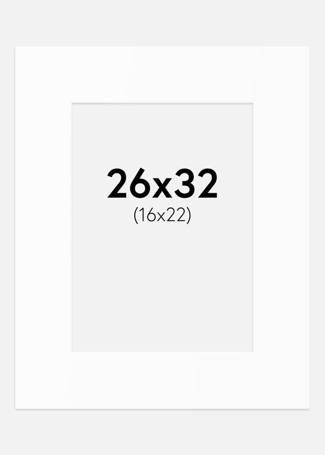 Passepartout Valkoinen Standard (Valkoinen keskus) 26x32 cm (16x22)