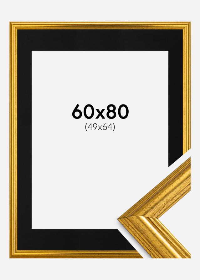 Kehys Västkusten Kulta 60x80 cm - Paspatuuri Musta 50x65 cm