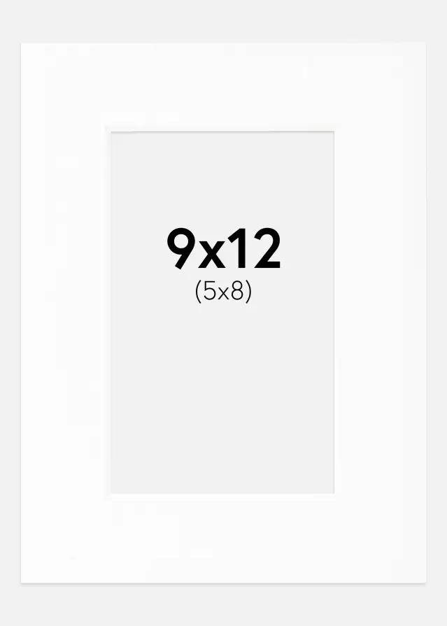 Passepartout Valkoinen Standard (Valkoinen keskus) 9x12 cm (5x8)