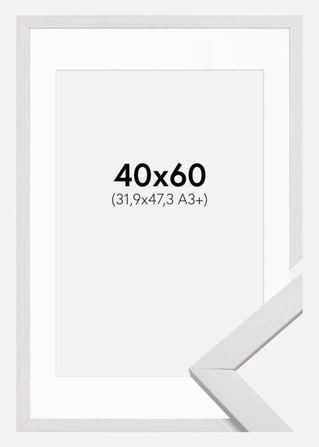 Kehys Stilren Valkoinen 40x60 cm - Passepartout Valkoinen 32,9x48,3 cm (A3+)