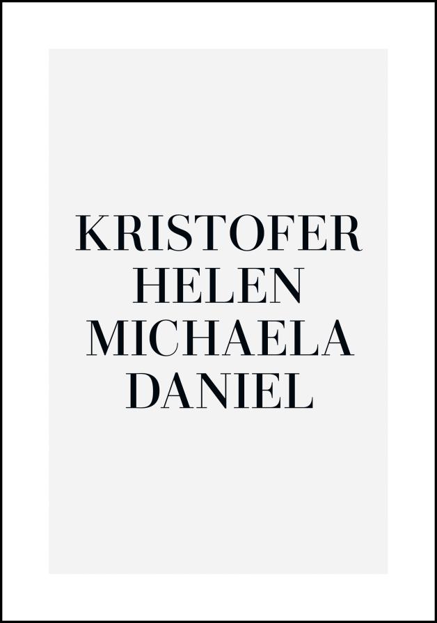 Perhetaulu 4 Nimeä - Harmaa