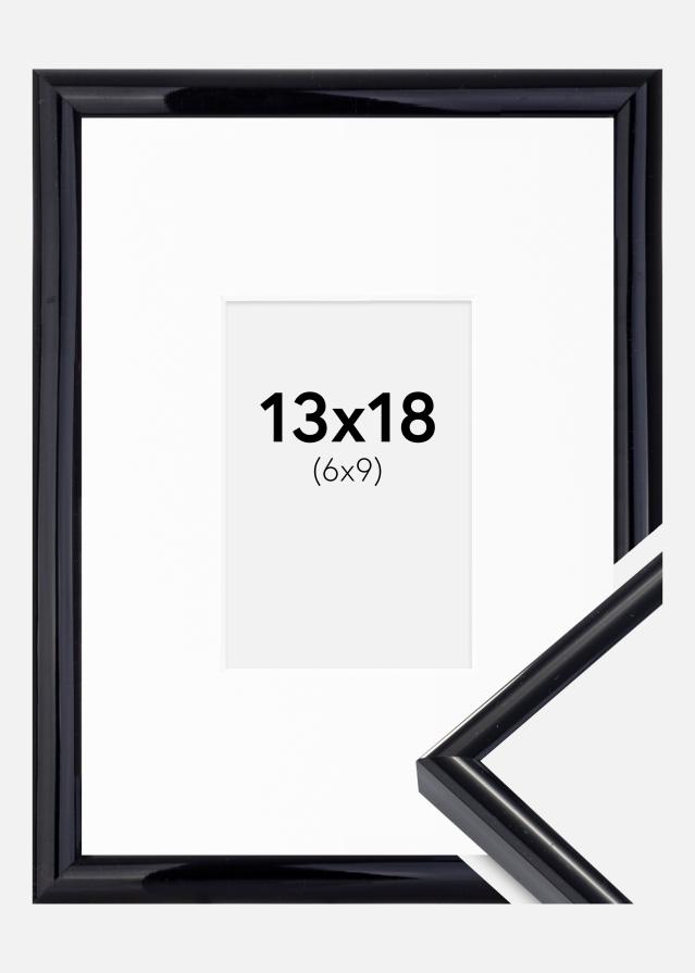 Kehys Victoria Musta 13x18 cm - Passepartout Valkoinen 7x10 cm