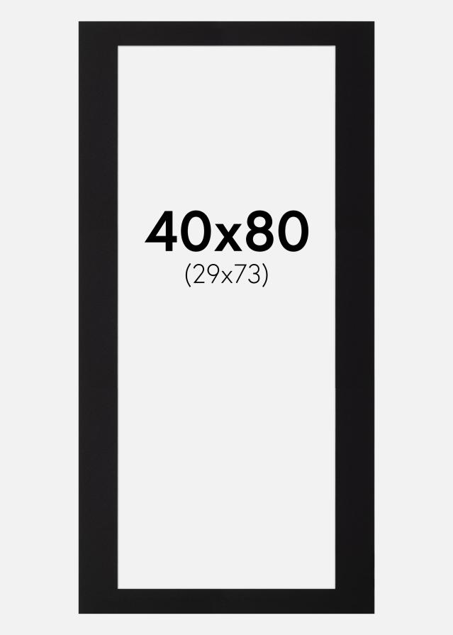 Paspatuuri Musta Standard (Valkoinen Keskus) 40x80 cm (29x73)