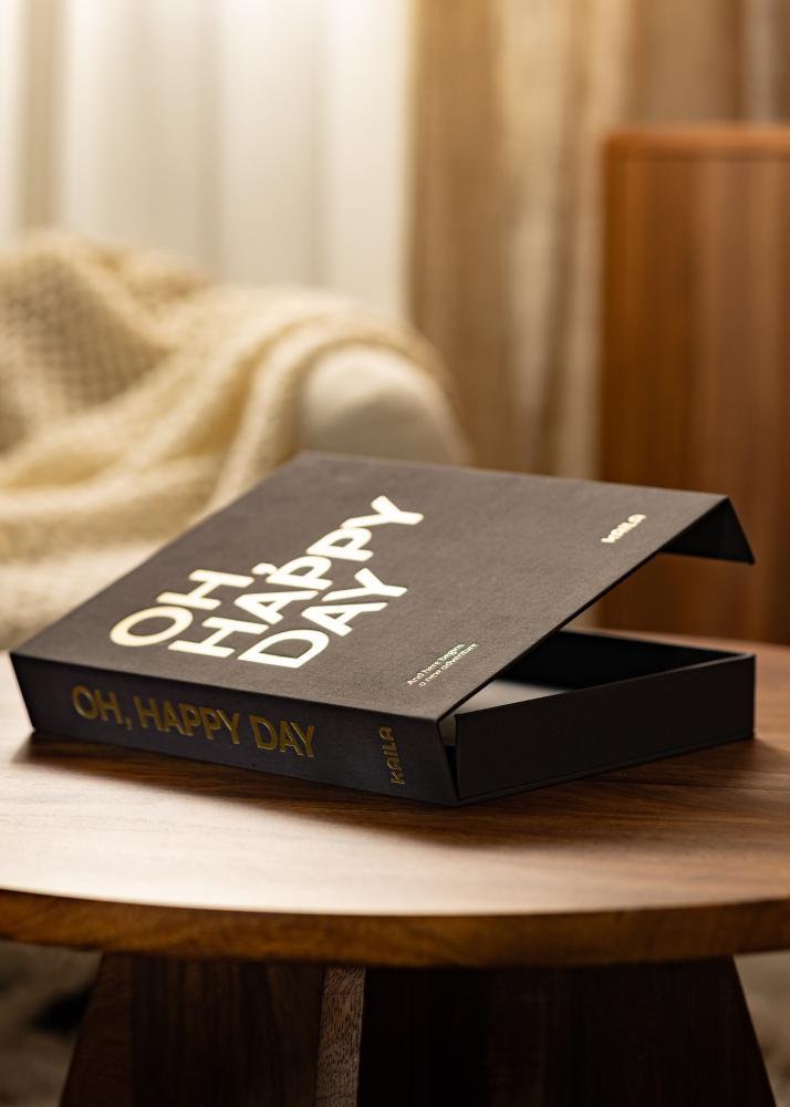 KAILA OH HAPPY DAY Black - Coffee Table Photo Album (60 Mustaa sivua)