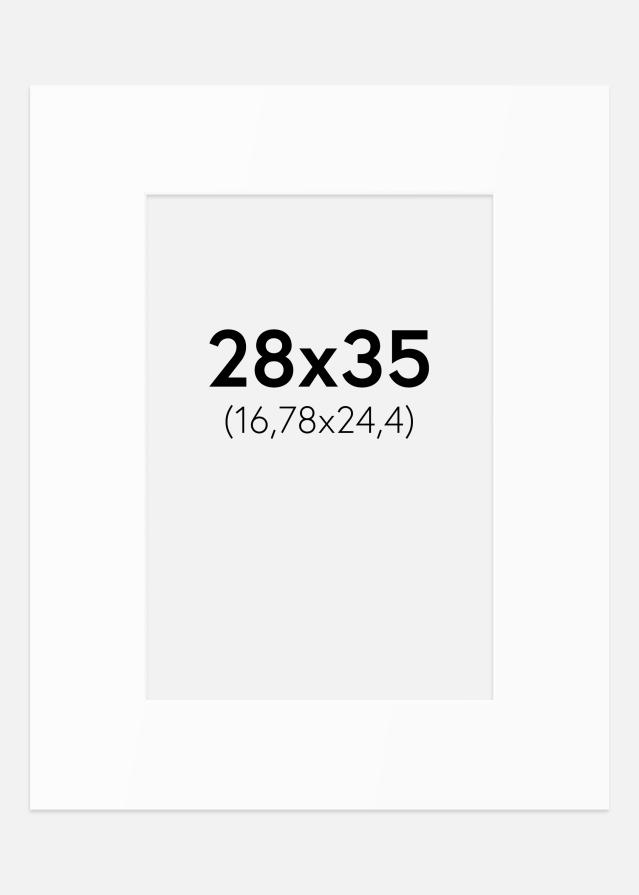 Passepartout Valkoinen Standard (Valkoinen keskus) 28x35 cm (16,78x24,4)