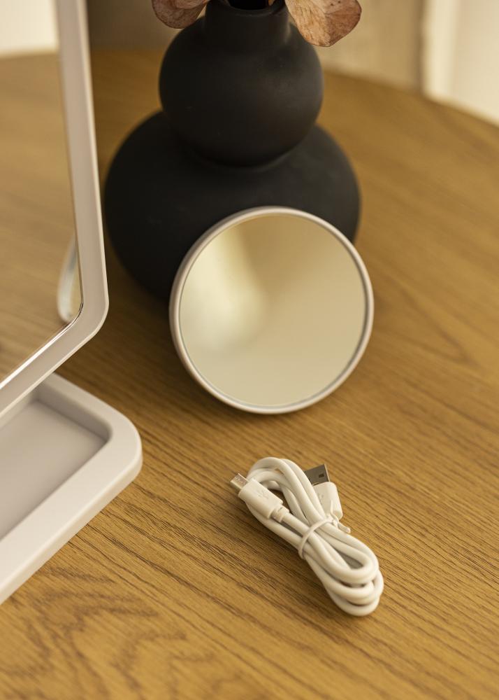 KAILA Meikkipeili LED Strip Bluetooth-kaiuttimella Valkoinen 18x30 cm