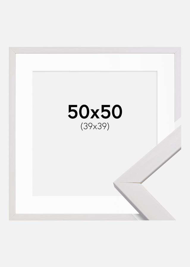 Kehys Stilren Valkoinen 50x50 cm - Passepartout Valkoinen 40x40 cm