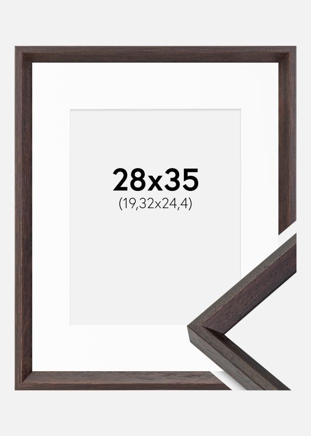 Kehys Globe Espresso 28x35 cm - Passepartout Valkoinen 8x10 tuumaa