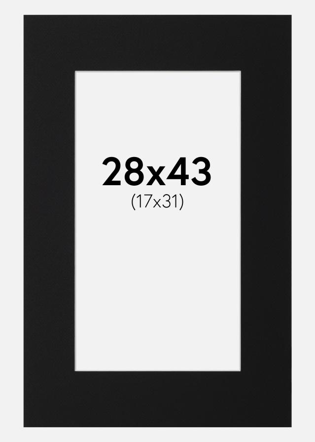 Paspatuuri Musta Standard (Valkoinen keskus) 28x43 cm (17x31)