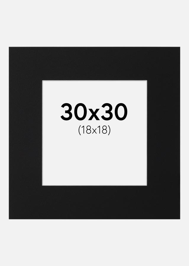 Paspatuuri Musta Standard (Valkoinen keskus) 30x30 cm (18x18)